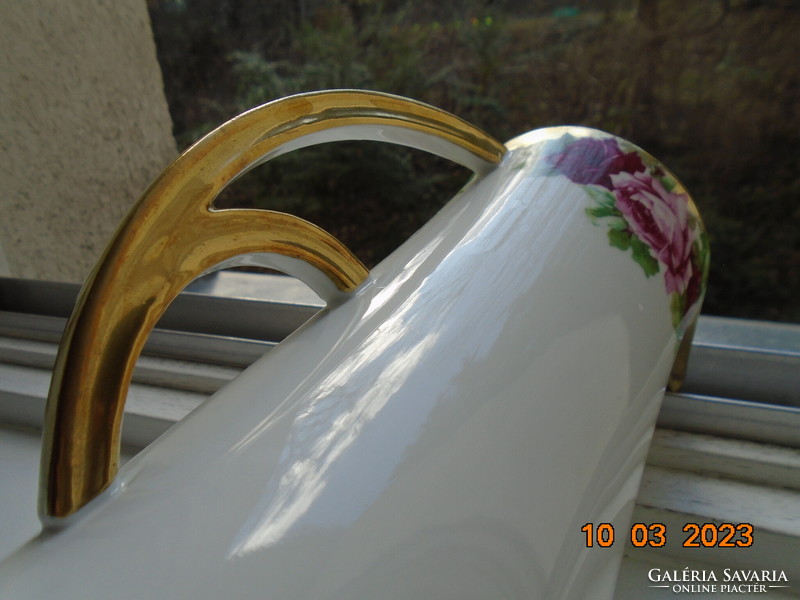 Spectacular rose-patterned, opulently gilded, hand-numbered art nouveau spout