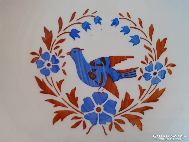 Wilhelmsburg antique bird motif wall plate bird old folk hardwood decorative plate