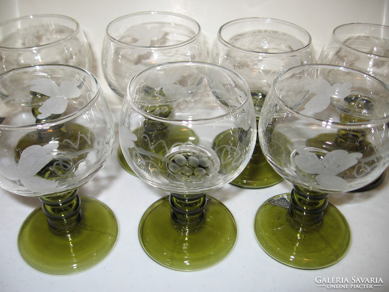 Set of 7 rummer polished wine glasses
