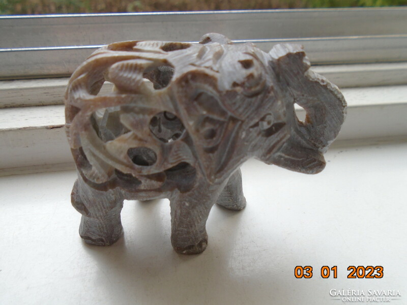 Indian hand carved stone small elephant in the big elephant