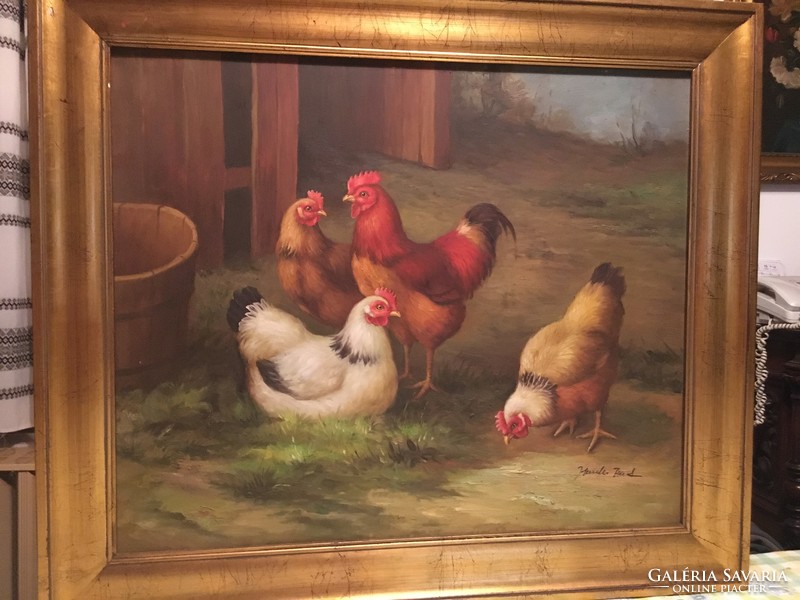 Poultry Yard ”oil painting