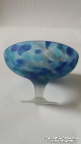 Nagy méretű Muránói jellegú üveg kínáló, asztalközép 20 cm hibátlan