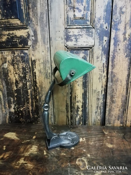 Bank lamp, desk lamp, library lamp from the 1920s and 30s, enamelled