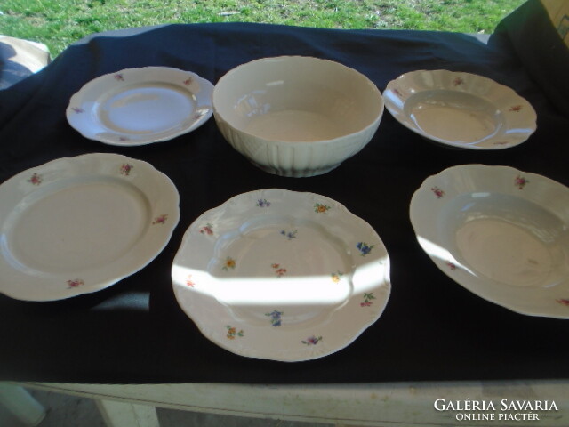 Zsolnay porcelain, antique, white bowl, . He has! Jokai. 3 Large flat 2 deep 50s early shield pe