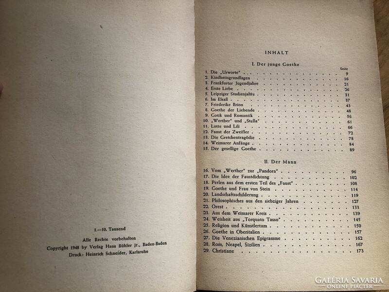 Ernst Barthel - Goethe c. antik német nyelvű könyv - 1948-as