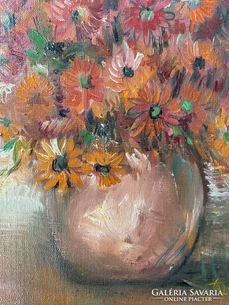 Vladimir aleksandrov (Serbia) floral still life - oil on canvas