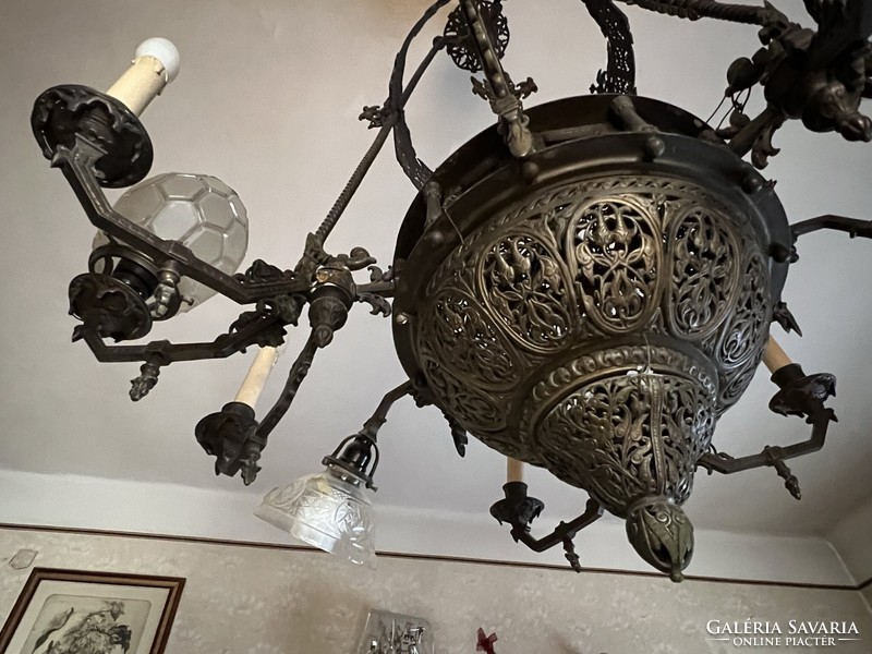Bronze salon chandelier to be renovated