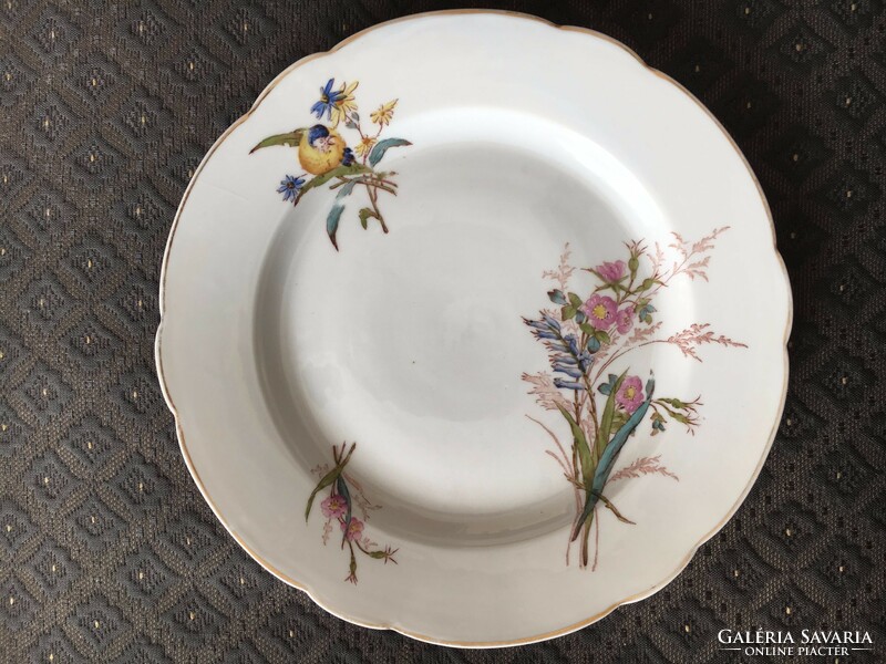 Antique Herend Wildflower - Bird Plate - 1880s, Old Herend