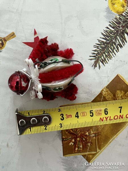 Ladybug Christmas tree decoration made of old chenille glass and plastic elements