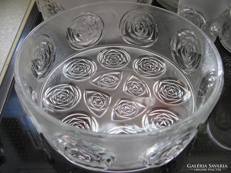 Vintage Oberglas Mackintosh style rózsás tál