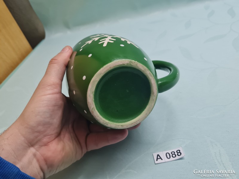 A088 green snowflake pattern mug 12 cm