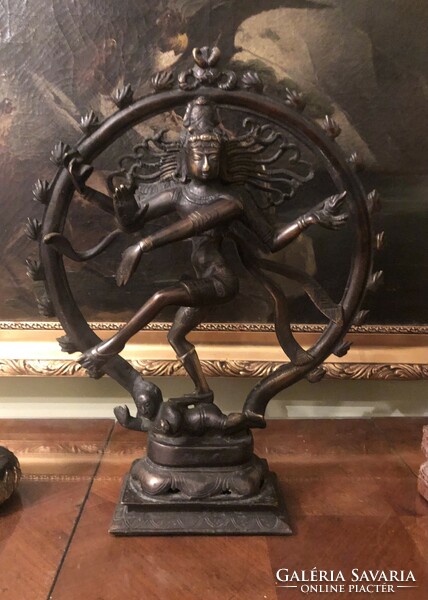 Táncoló Shiva Síva keleti ázsiai indiai? bronz szobor majdnem 50 cm