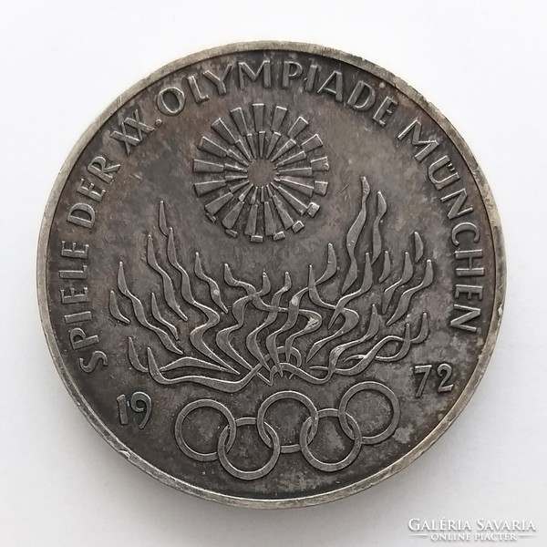 1972 G. München Olimpia Ezüst Német 10 Márka (No: 22/102.)