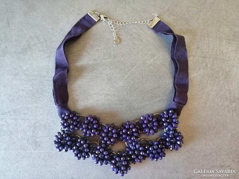 Purple floral ribbon necklaces, fashion jewelry
