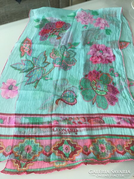 Leonard paris silk scarf with a beautiful pattern, 170 x 50 cm