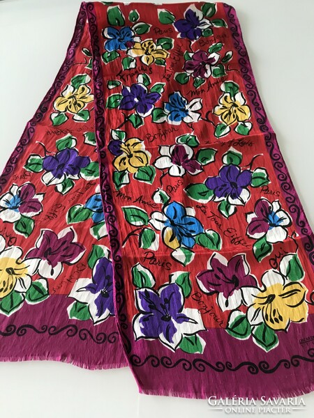 Oscar de la Renta selyemsál élénk színekkel, 130 x 27 cm