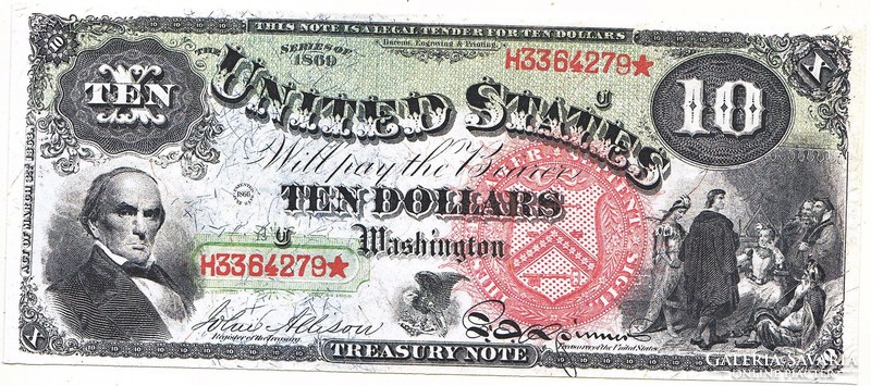 US $10 1869 replica
