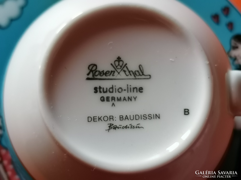 Rosenthal stúdió, nagyon ritka művész csésze, design Baudissin 1.