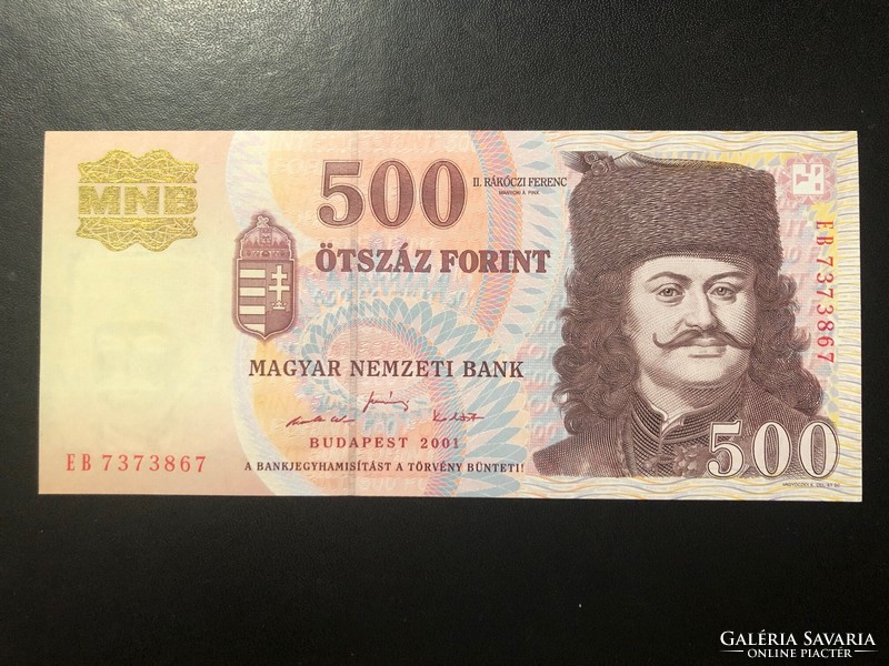 500 forint 2001. "EB"!!  UNC!!  RITKA!!