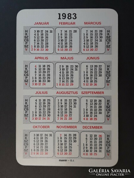 Old card calendar 1983 - luck accompanies you everywhere with the inscription toto-lotto - retro calendar