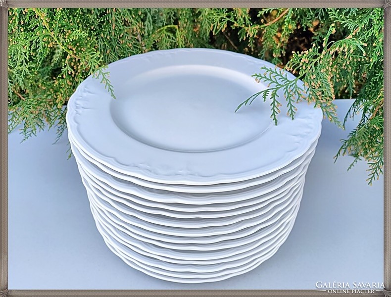 Seltmann Weiden Julia ünnepi ( húsvéti ) hófehér porcelán lapos tányérok