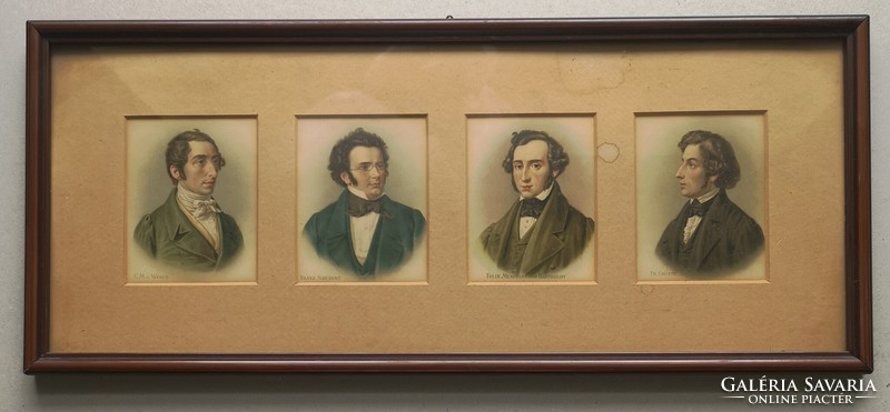 Zenei Óriások! XIX-ik sz. Kőnyomatos portrék.
