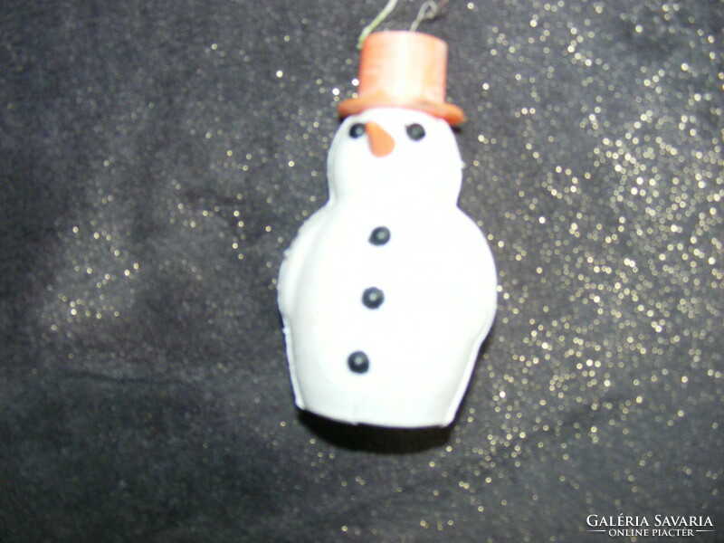 Old approx. 50-year-old Christmas decoration, Christmas tree ornament, snowman, damaged