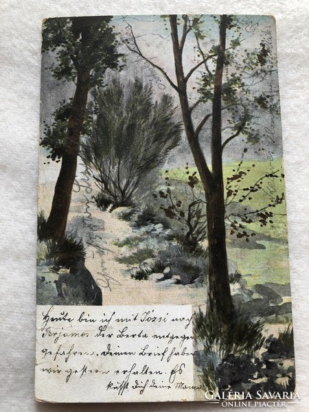 Antique postcard with long address - 1904 -5.
