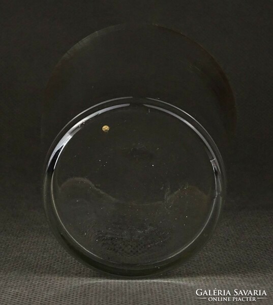 1L986 Antik osztrák fürdő pohár ZUM ANDENKEN feliratos üveg pohár 11 cm