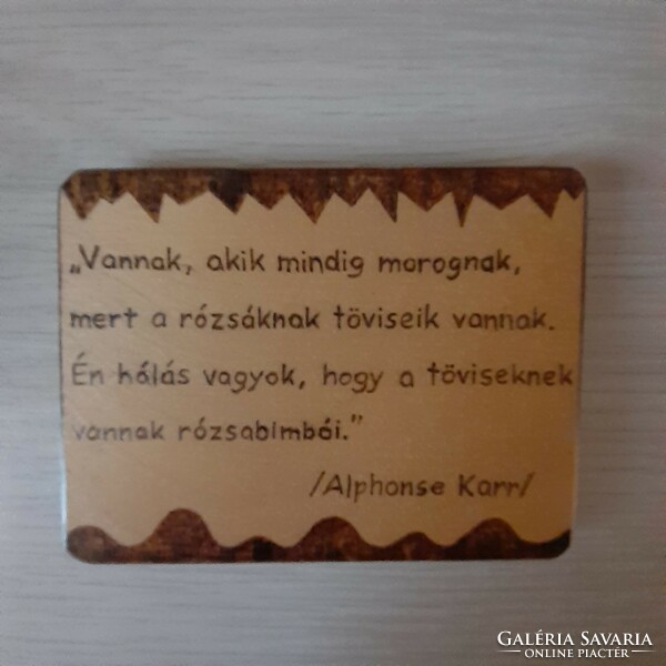 Wooden quote fridge magnets