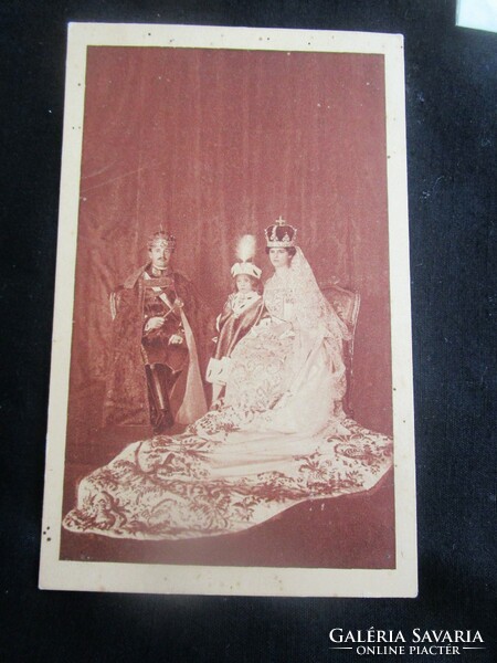Coronation buda 1916 last Hungarian king iv. Charles era photo sheet holy crown charcoal photo