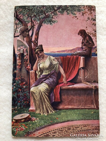 Antik, régi romantikus képeslap - 1916                           -5.