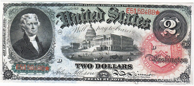 USA  2 dollár1869 REPLIKA