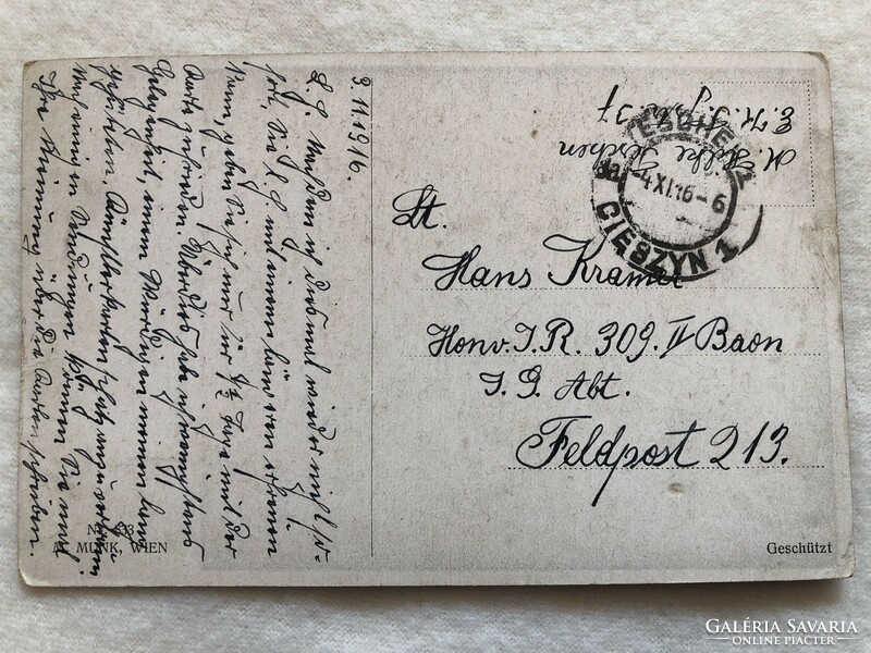 Antik, régi  M. Munk  képeslap - 1916                     -5.