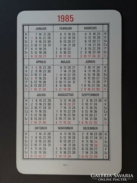 Old card calendar 1985 - Szolnok county folk newspaper inscription - retro calendar