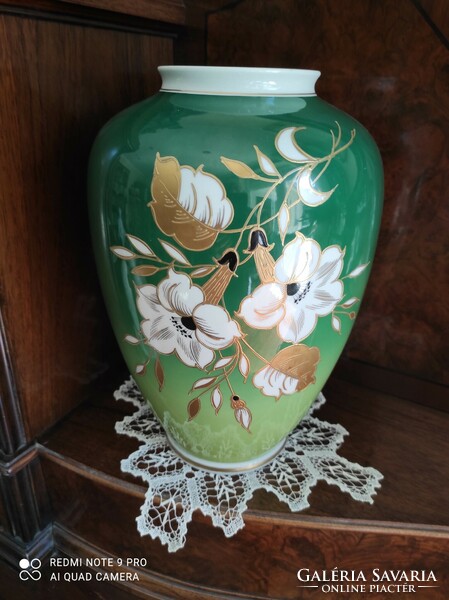 Wallendorf nagy váza , zöld