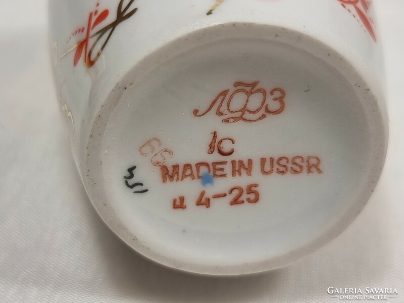 Lomonoszov arany festett orosz porcelán váza "1980 olimpia".