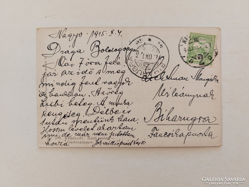 Régi képeslap 1915 művészeti levelezőlap hölgy