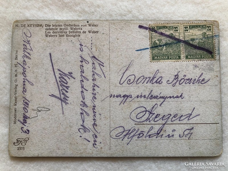 Antik, régi képeslap  - 1920                                        -5.