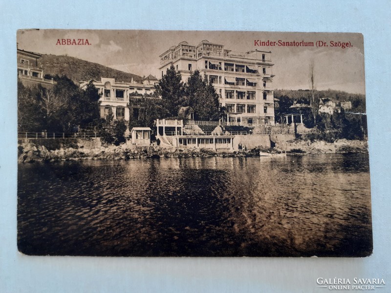 Régi képeslap Abbazia Kinder-Sanatorium Dr. Szöge szanatórium fotó levelezőlap