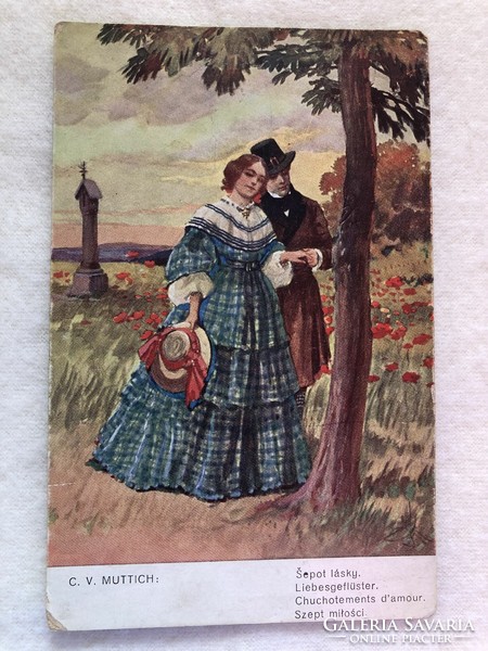 Antik romantikus  Camil Vladislav Muttich   képeslap                                 -5.
