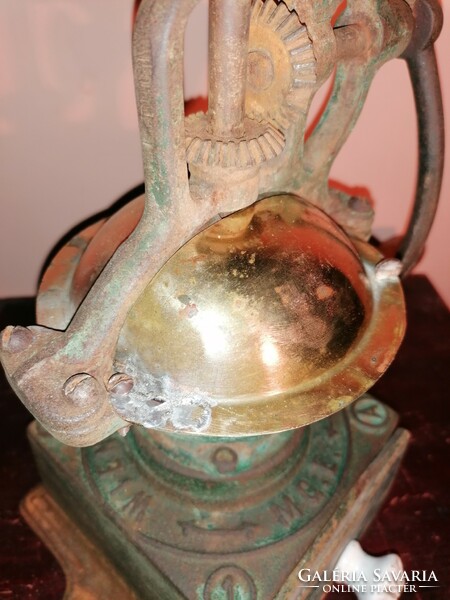 Large cast iron coffee grinder.