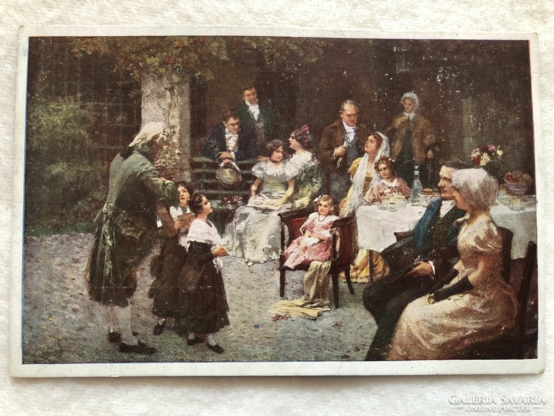 Antik, régi romantikus képeslap - H. Temple -  Postatiszta                                -5.