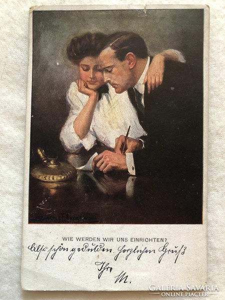Antik, régi  M. Munk  képeslap - 1916                     -5.