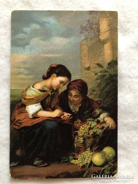 Antik romantikus litho képeslap - 1917                         -2.