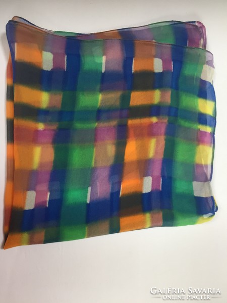 Hand painted abstract muslin shawl