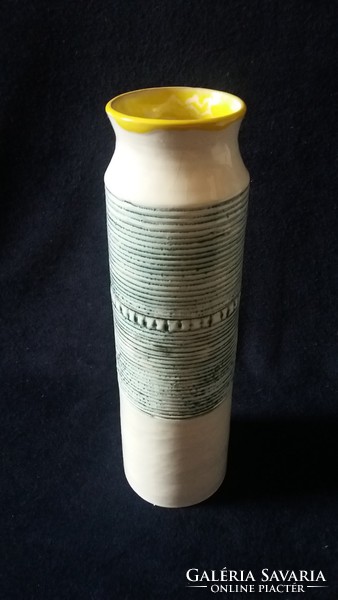 Biletzky: kerámia váza türkiz dekorral, nagy méretű 31 cm