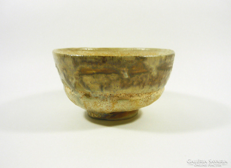 Gorka livia, retro 1980 brown 12.4 Cm artistic stoneware ceramic bowl, flawless! (G132)