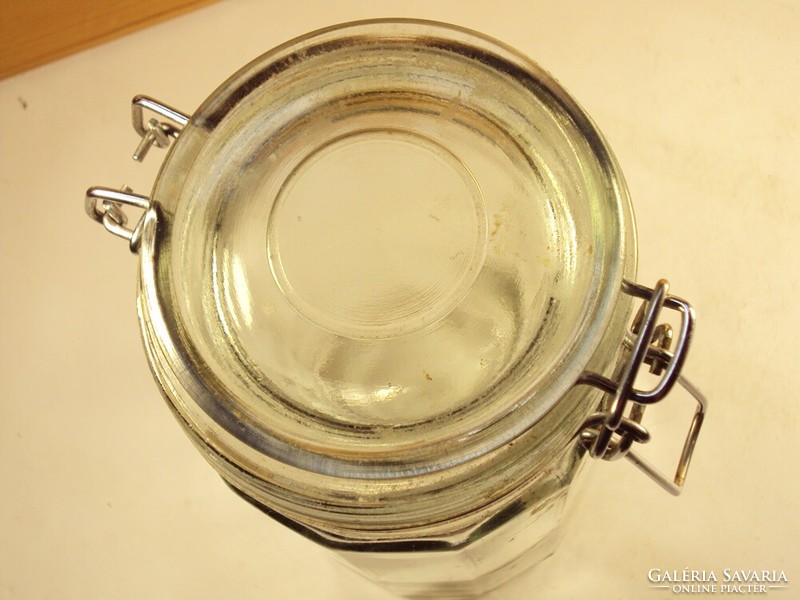 Old glass kitchen storage canning, buckled glass