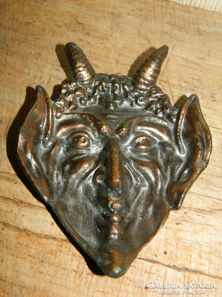 Bronzed devil head wall decoration